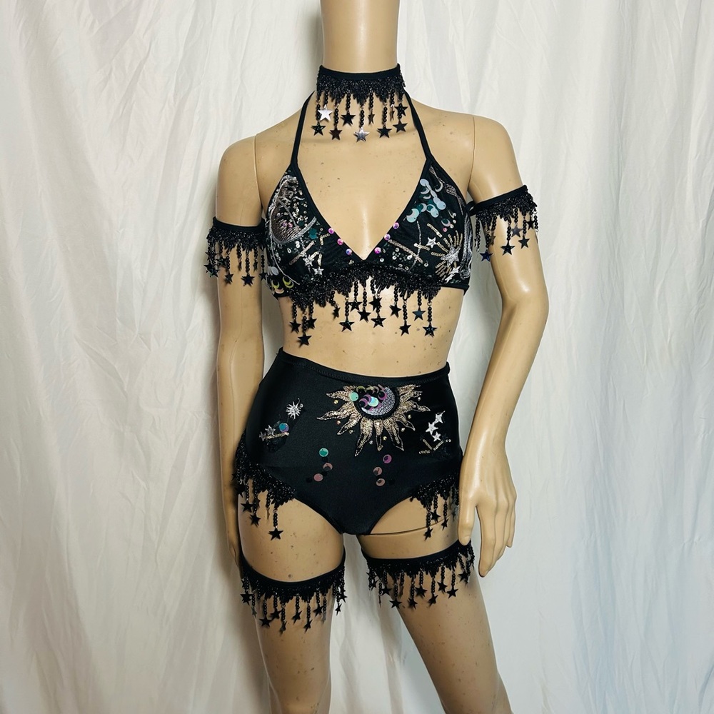 Stars and Moons Galaxy Celestial Rave  Festival Outfit